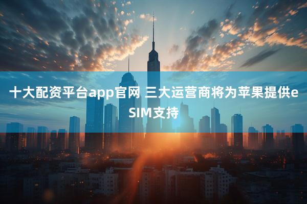 十大配资平台app官网 三大运营商将为苹果提供eSIM支持