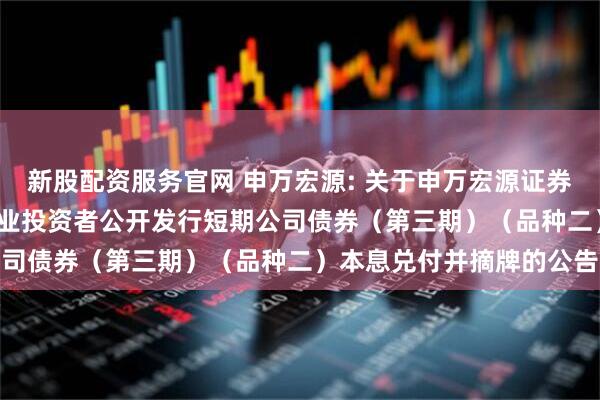新股配资服务官网 申万宏源: 关于申万宏源证券有限公司2024年面向专业投资者公开发行短期公司债券（第三期）（品种二）本息兑付并摘牌的公告